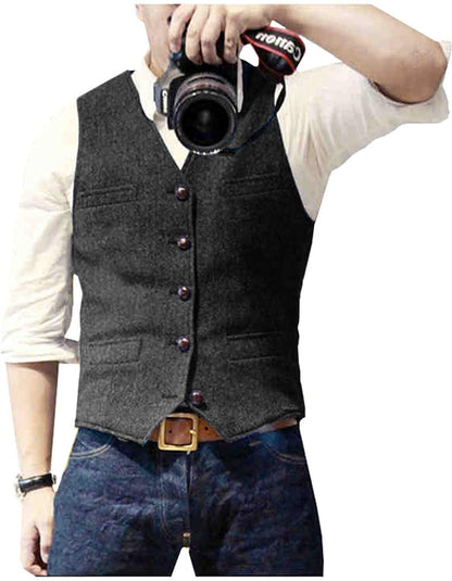 Men's Gilet Stylish With Deep V-Neck