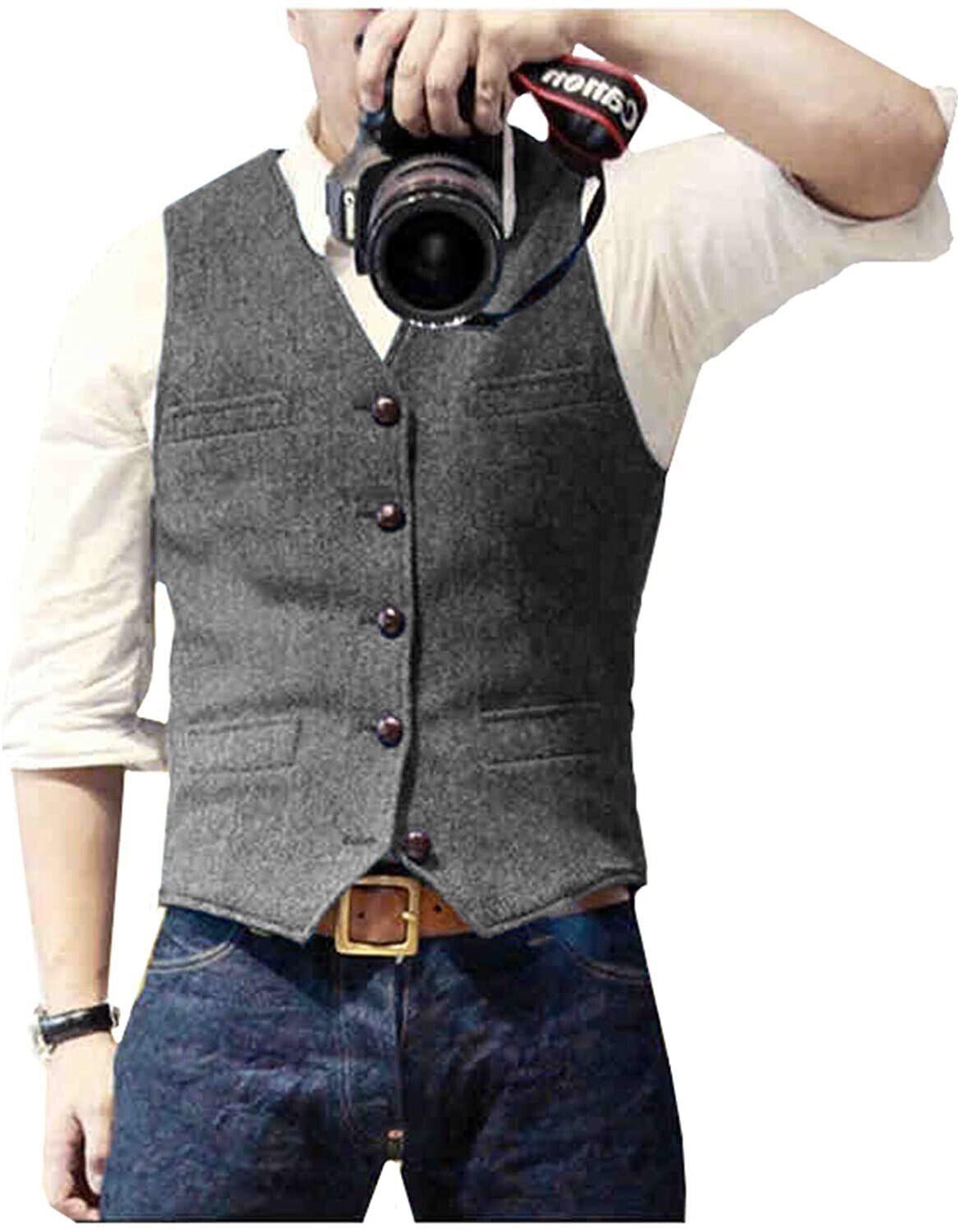 Men's Gilet Stylish With Deep V-Neck