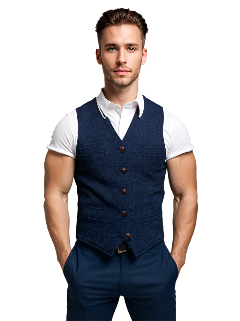 Men's Gilet Stylish With Deep V-Neck