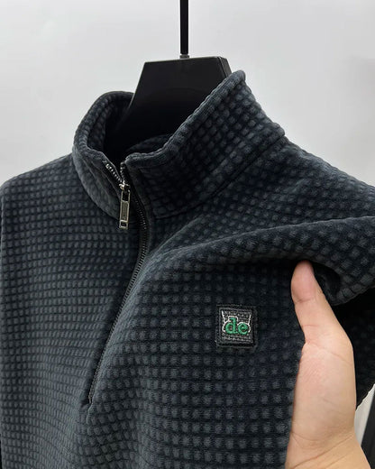 Men's Half Zip Sweater ArtAlpaca Fleece Modern Sweater
