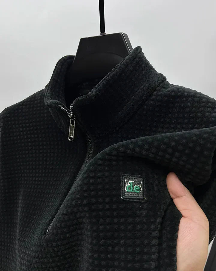 Men's Half Zip Sweater ArtAlpaca Fleece Modern Sweater