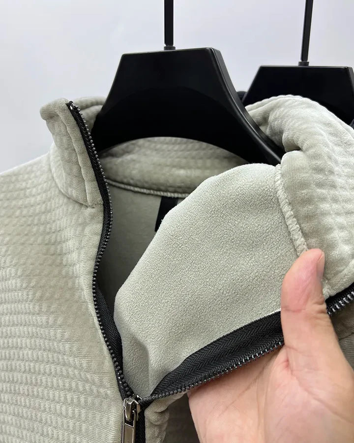 Men's Half Zip Sweater ArtAlpaca Fleece Modern Sweater