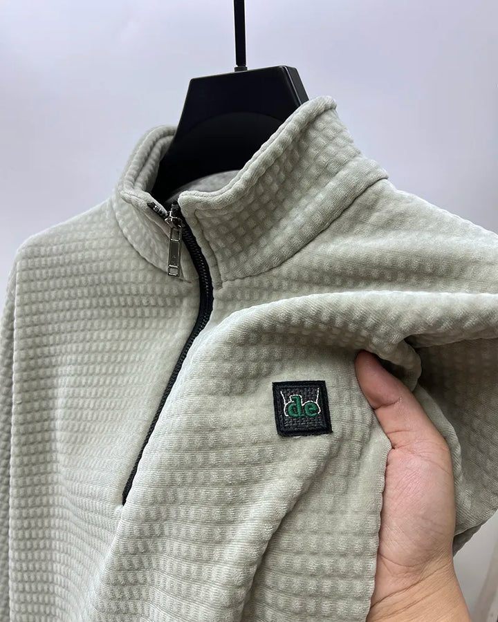 Men's Half Zip Sweater ArtAlpaca Fleece Modern Sweater