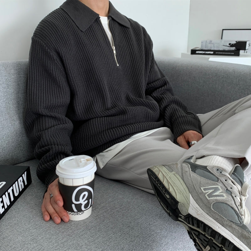 Men's Half Zip Sweater Modern Design