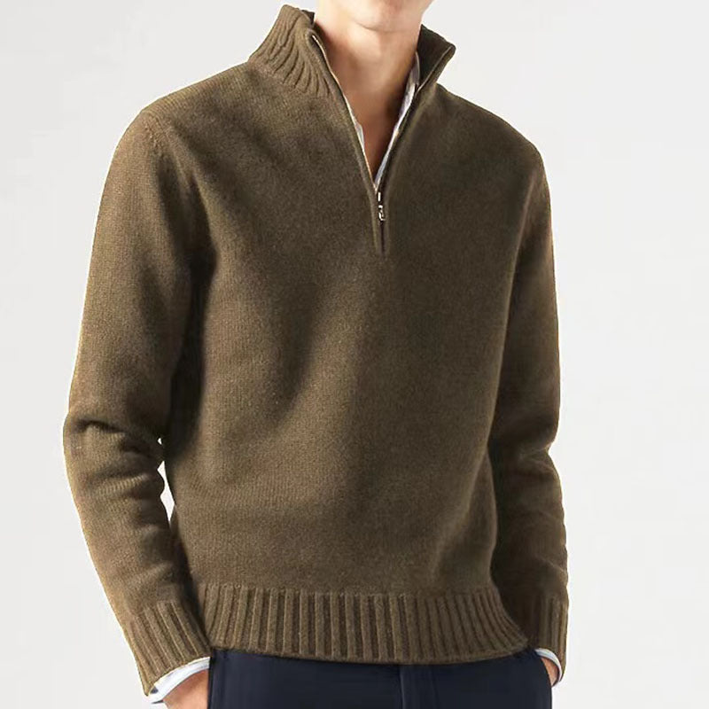 Men's Half-Zip Sweater Stylish Design With Rib-knit Cuffs
