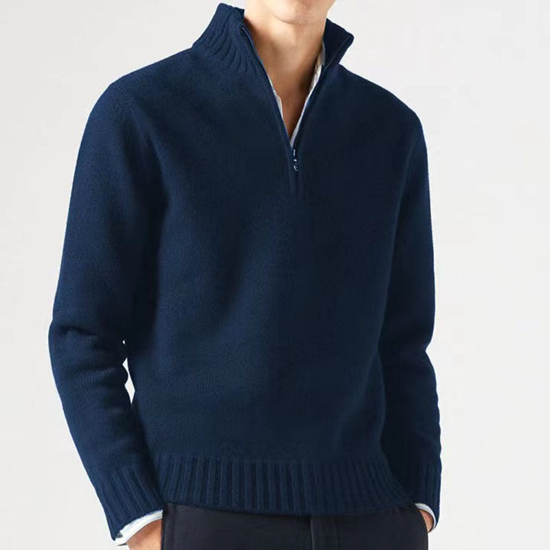 Men's Half-Zip Sweater Stylish Design With Rib-knit Cuffs