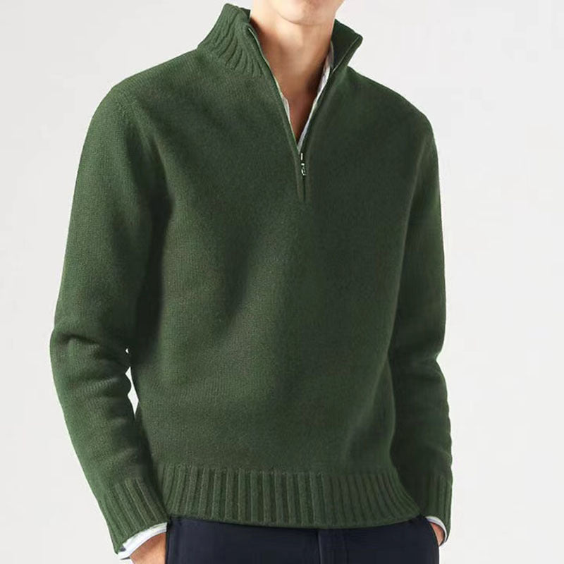 Men's Half-Zip Sweater Stylish Design With Rib-knit Cuffs