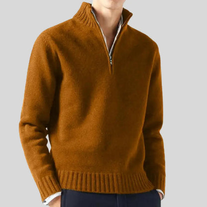 Men's Half-Zip Sweater Stylish Design With Rib-knit Cuffs