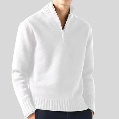 Men's Half-Zip Sweater Stylish Design With Rib-knit Cuffs
