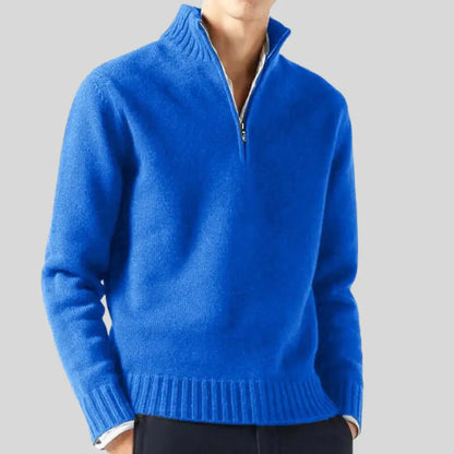 Men's Half-Zip Sweater Stylish Design With Rib-knit Cuffs