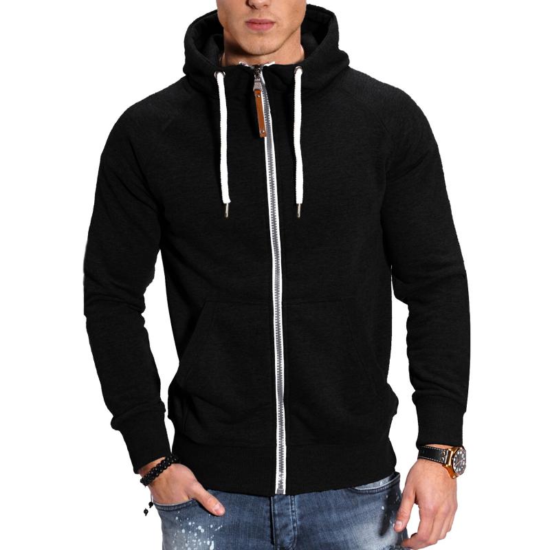 Men's Hood Jacket with Side Pockets for Sporting Activities