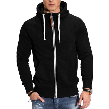 Men's Hood Jacket with Side Pockets for Sporting Activities