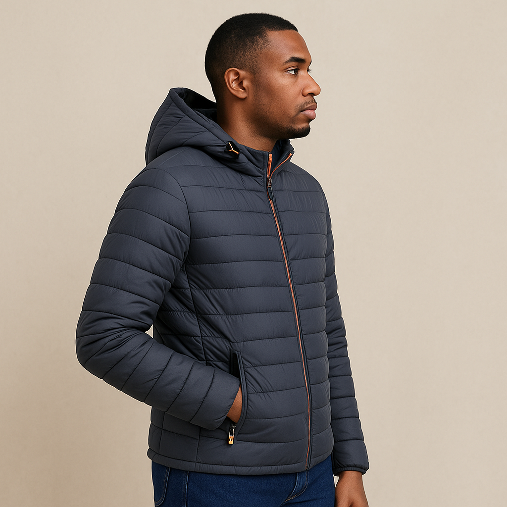 Men's Hooded Quilted Jacket with Modern Style