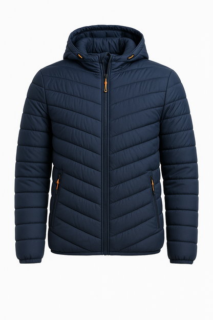 Men's Hooded Quilted Jacket with Modern Style