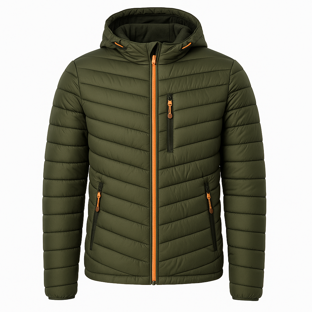 Men's Hooded Quilted Jacket with Modern Style