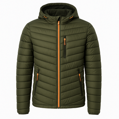 Men's Hooded Quilted Jacket with Modern Style