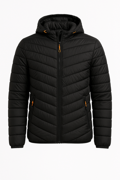 Men's Hooded Quilted Jacket with Modern Style