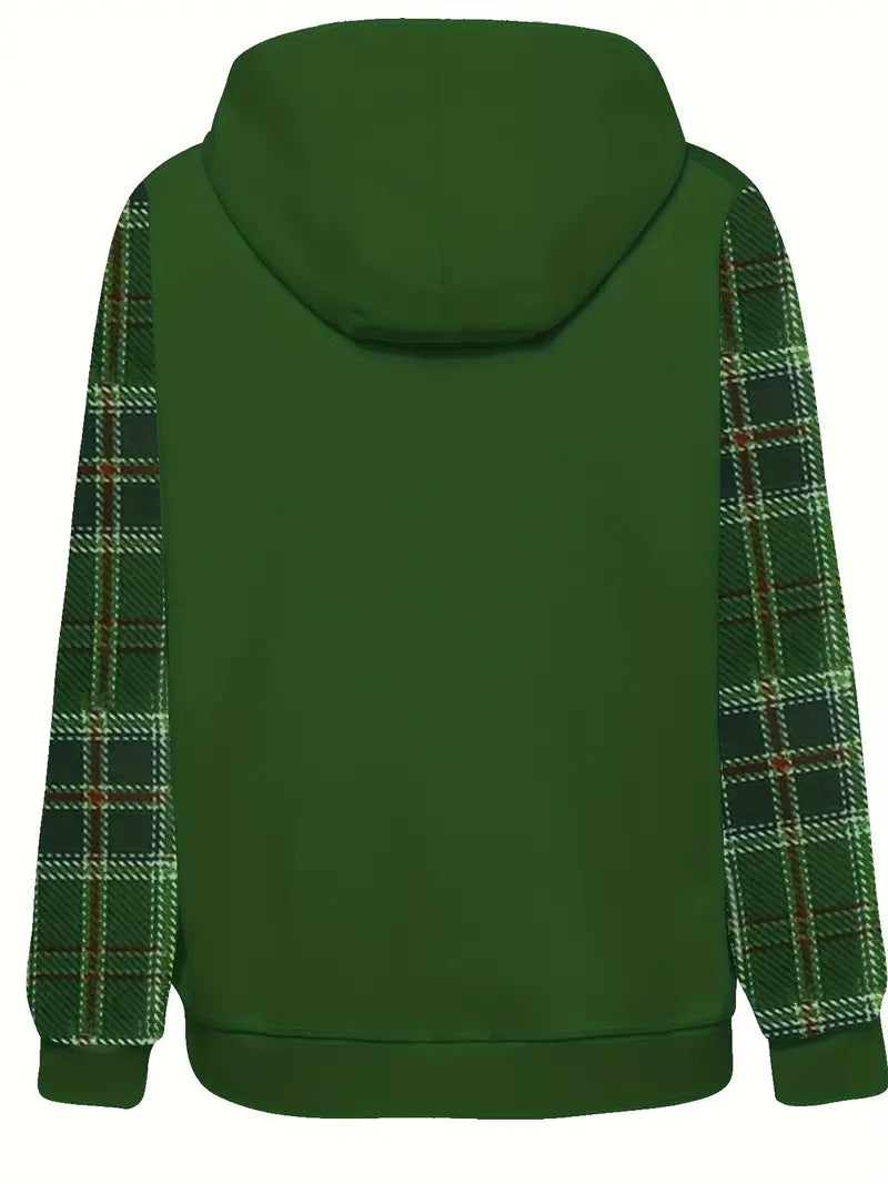 Men's Hoodie Checkered Casual Cotton Blend
