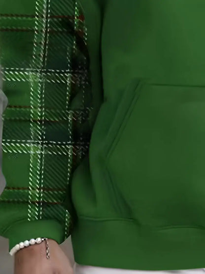 Men's Hoodie Checkered Casual Cotton Blend