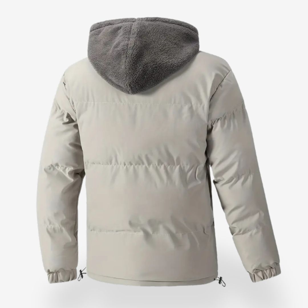 Men's Hoodie Jacket With Insulation and Adjustable Hood