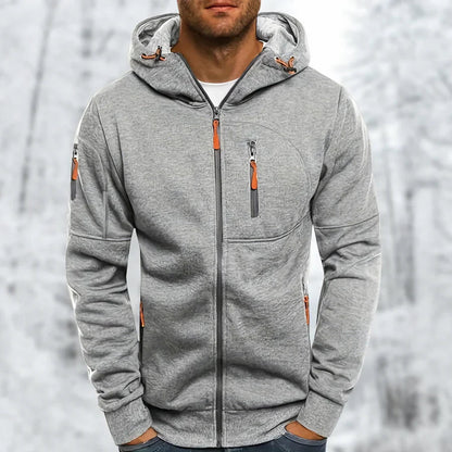 Men's Hoodie Jacket With Practical Zipper