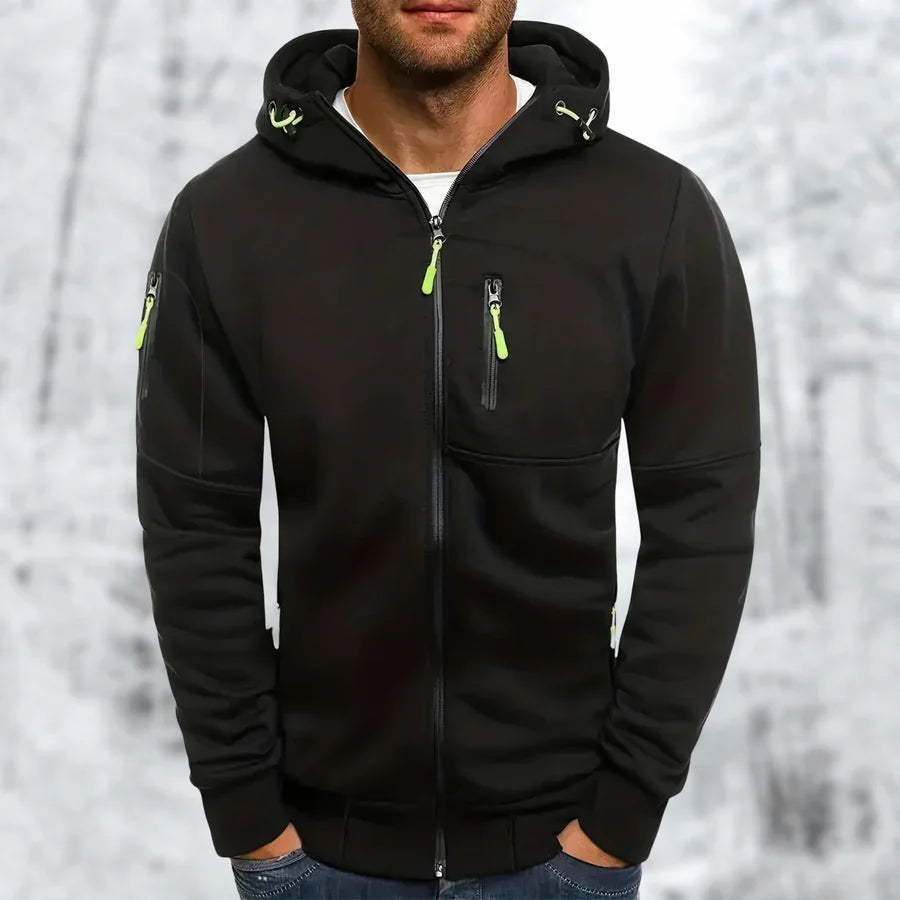 Men's Hoodie Jacket With Practical Zipper