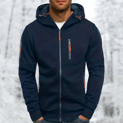 Men's Hoodie Jacket With Practical Zipper