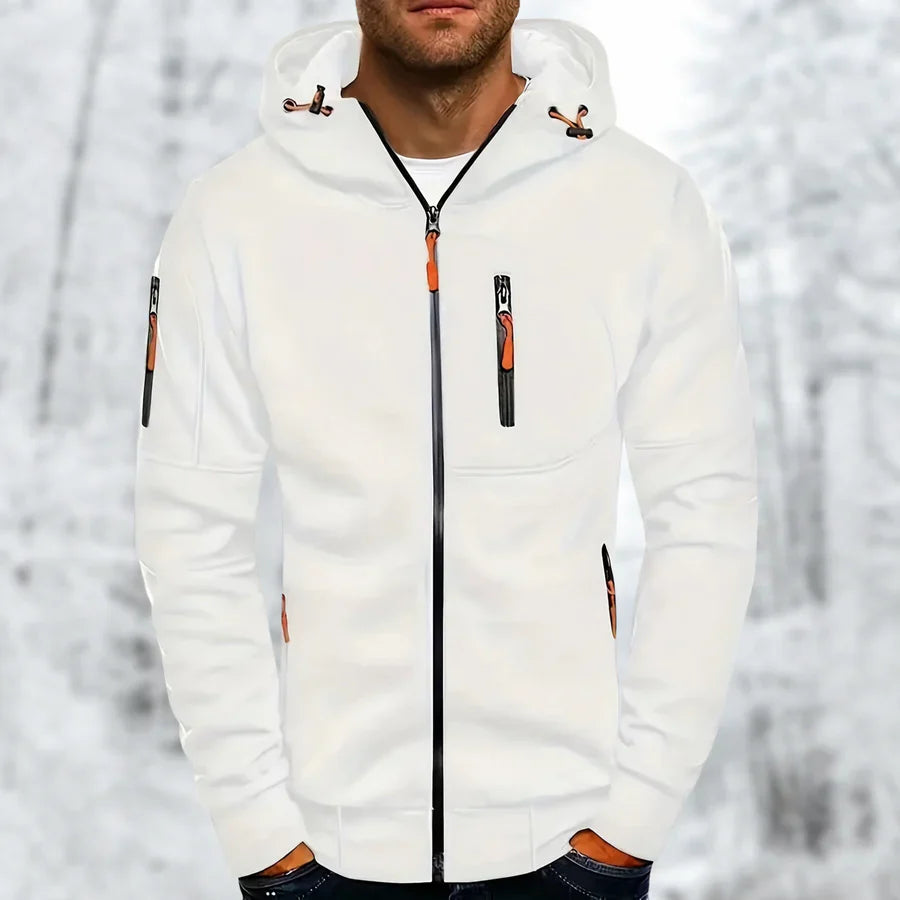 Men's Hoodie Jacket With Practical Zipper