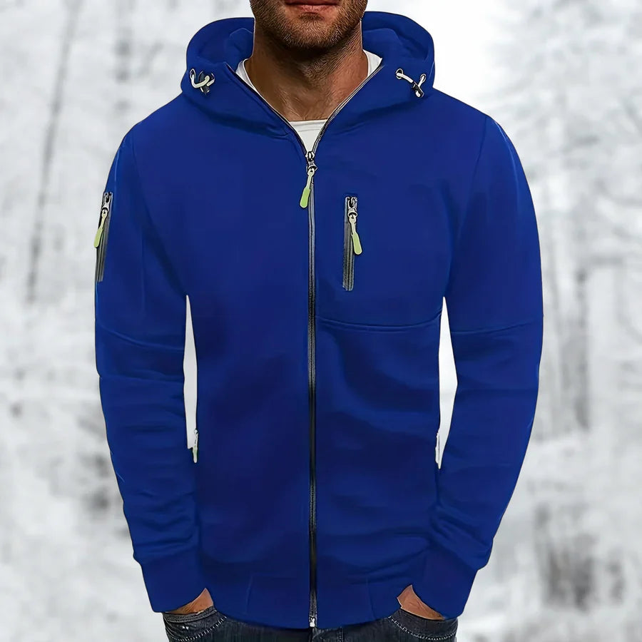 Men's Hoodie Jacket With Practical Zipper