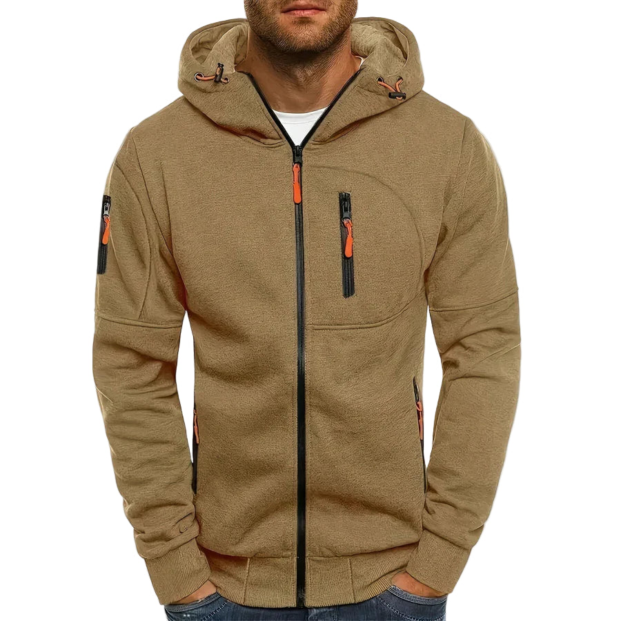 Men's Hoodie Jacket With Practical Zipper