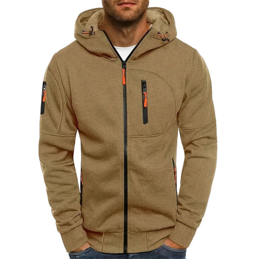 Men's Hoodie Jacket With Practical Zipper