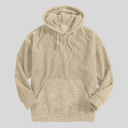 Men's Hoodie Ribbed Casual Style with Adjustable Hood