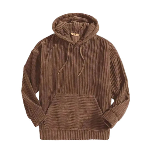 Men's Hoodie Ribbed Casual Style with Adjustable Hood