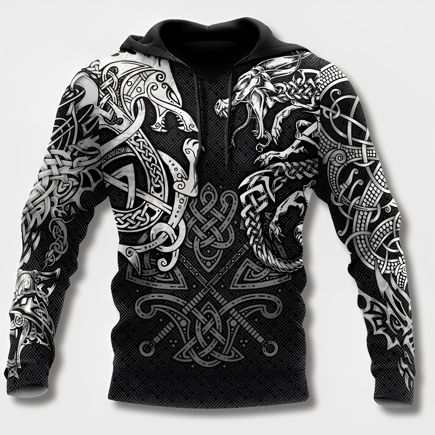 Men's Hoodie Viking Style with Cotton Hoodie