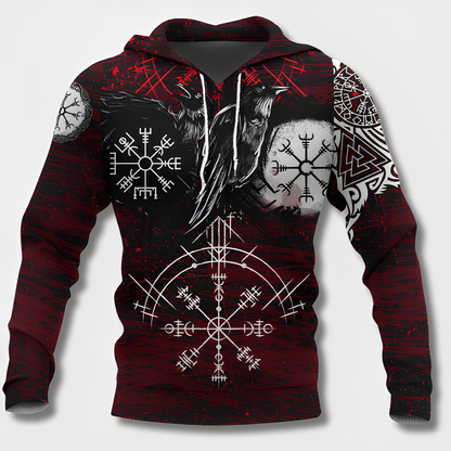 Men's Hoodie Viking Style with Cotton Hoodie