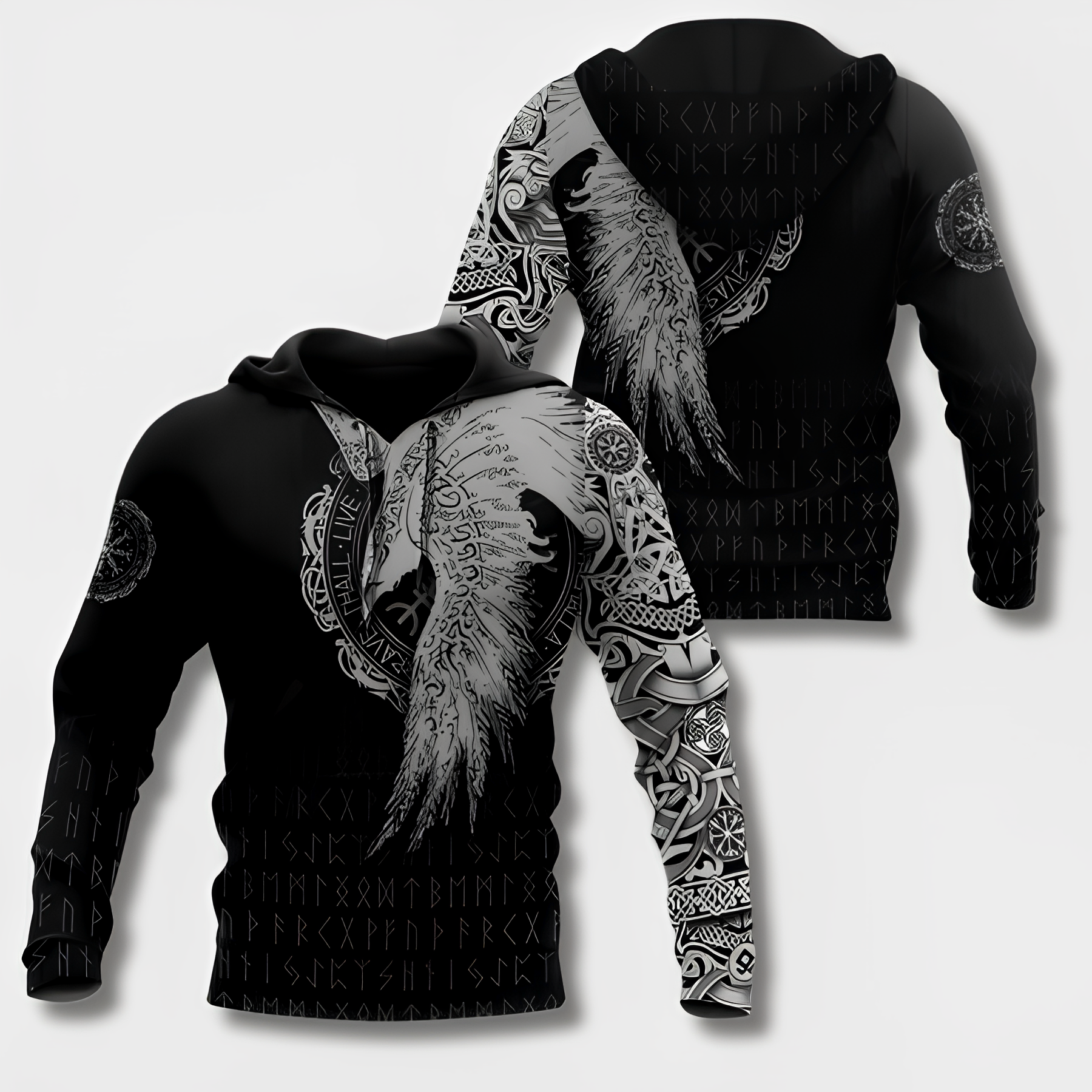 Men's Hoodie Viking Style with Cotton Hoodie