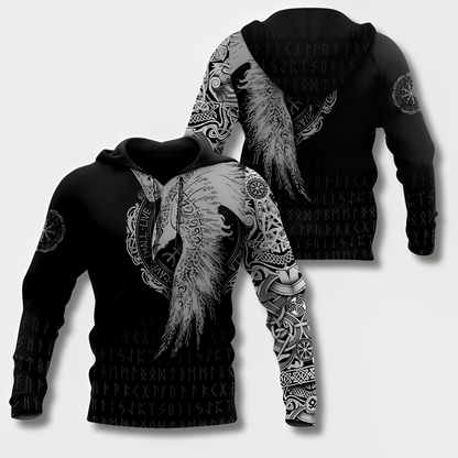 Men's Hoodie Viking Style with Cotton Hoodie