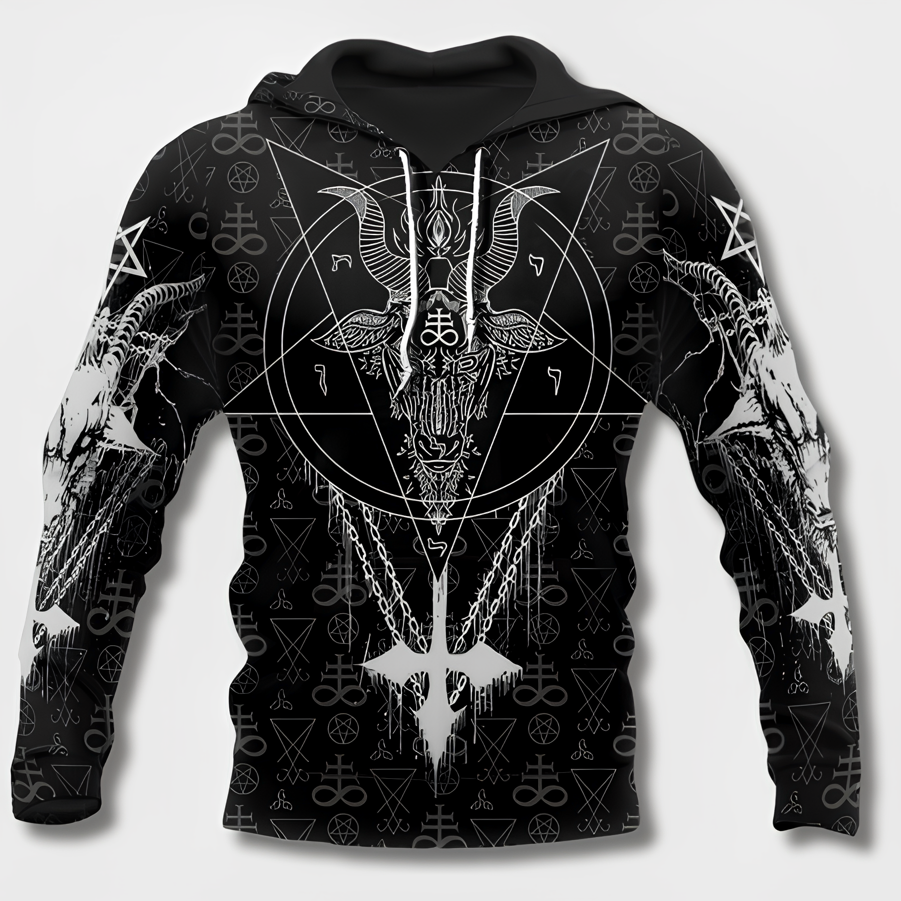 Men's Hoodie Viking Style with Cotton Hoodie