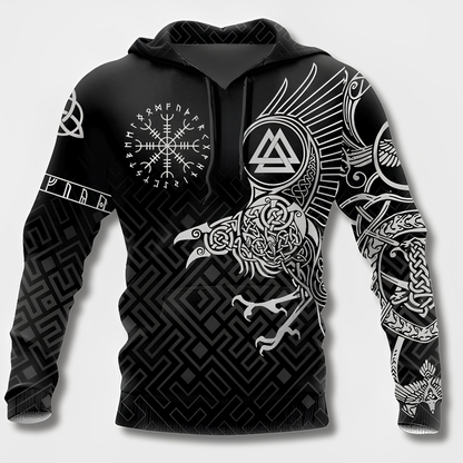 Men's Hoodie Viking Style with Cotton Hoodie
