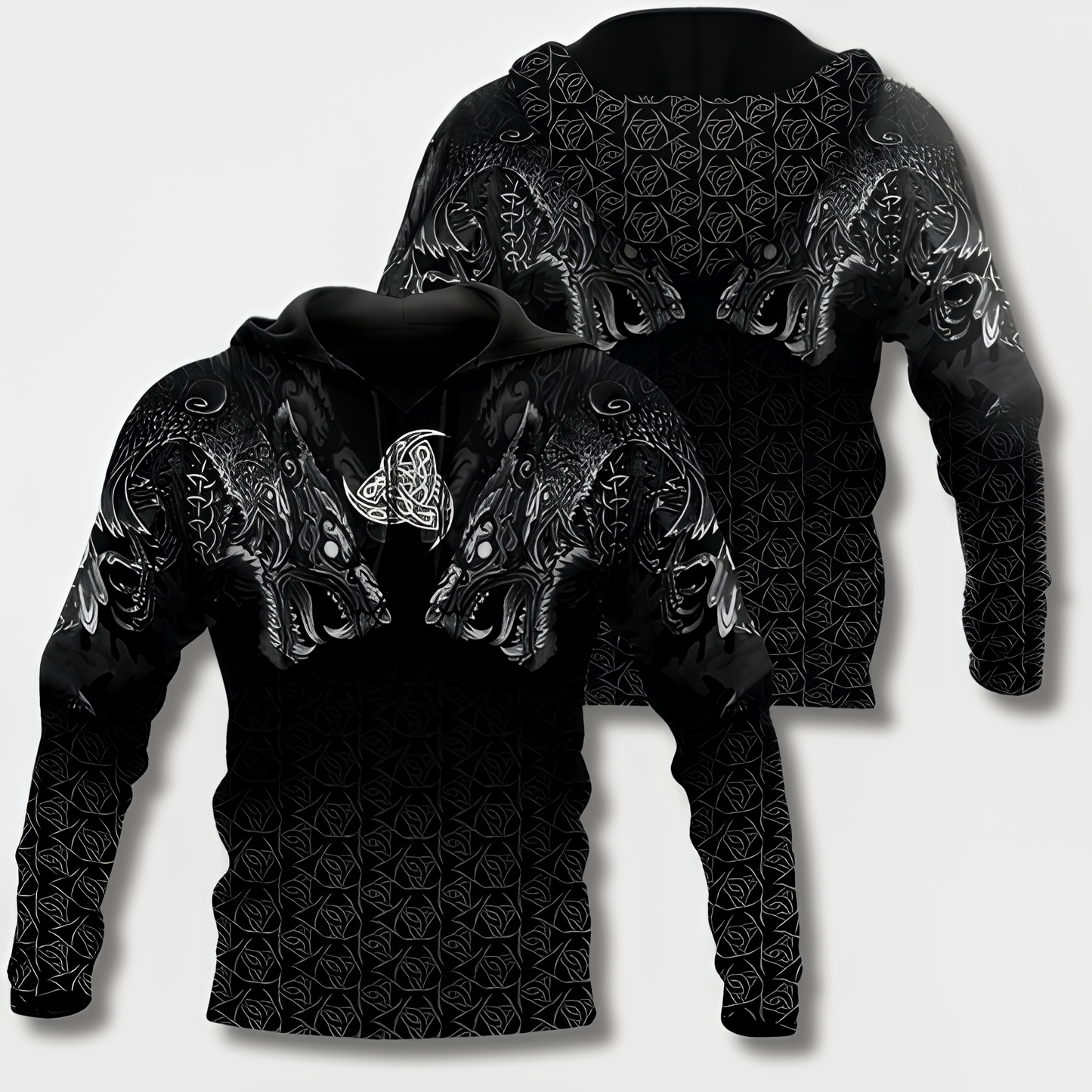 Men's Hoodie Viking Style with Cotton Hoodie