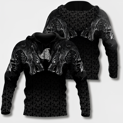 Men's Hoodie Viking Style with Cotton Hoodie