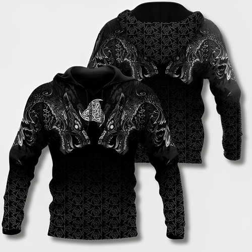 Men's Hoodie Viking Style with Cotton Hoodie