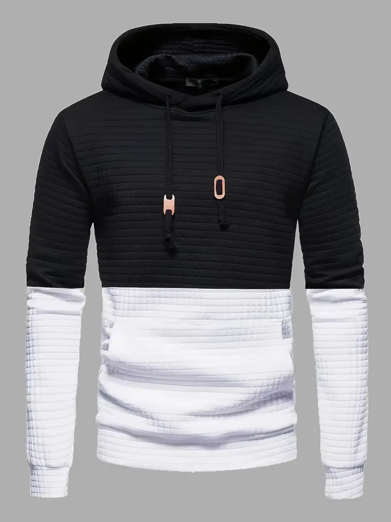 Men's Hoodie Waffle Pattern Soft Cotton Blend Casual Comfort
