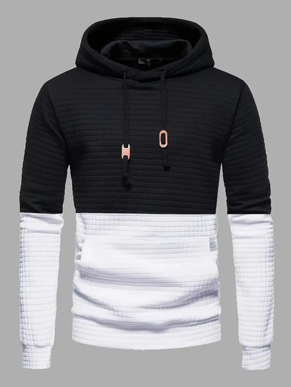 Men's Hoodie Waffle Pattern Soft Cotton Blend Casual Comfort