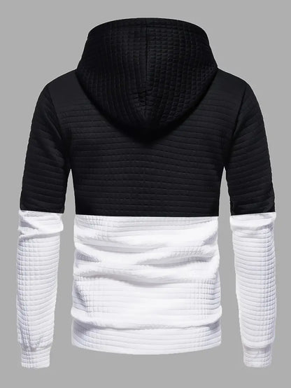 Men's Hoodie Waffle Pattern Soft Cotton Blend Casual Comfort