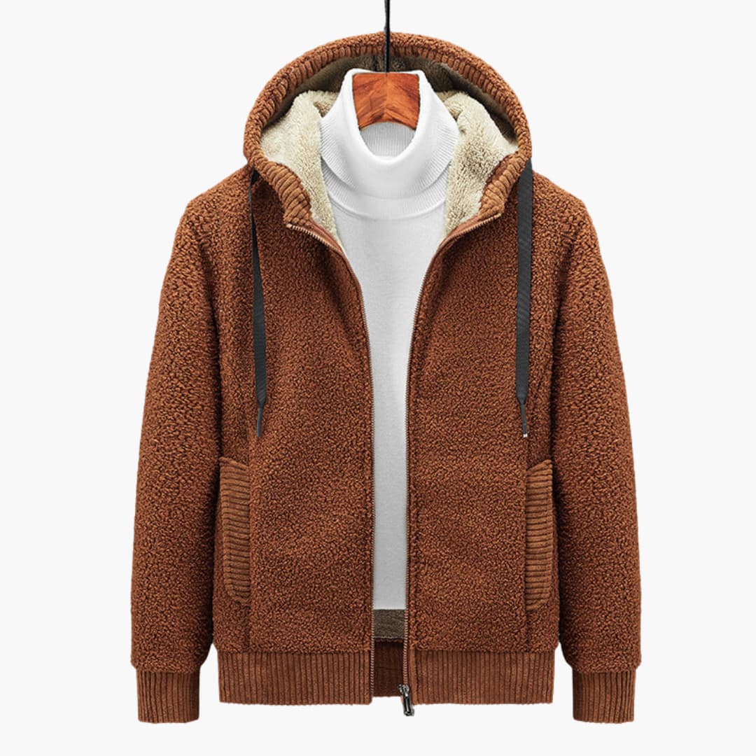 Men's Hoodie with Zipper and Padded Hood for Casual Comfort