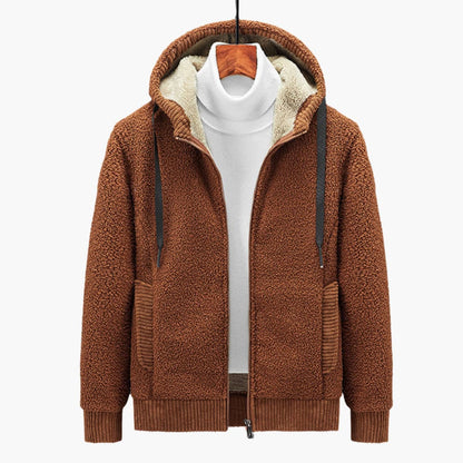 Men's Hoodie with Zipper and Padded Hood for Casual Comfort