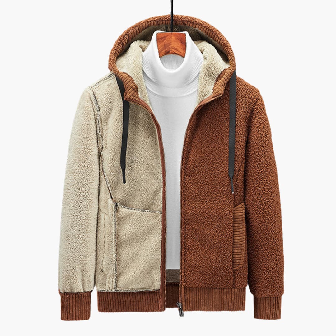 Men's Hoodie with Zipper and Padded Hood for Casual Comfort