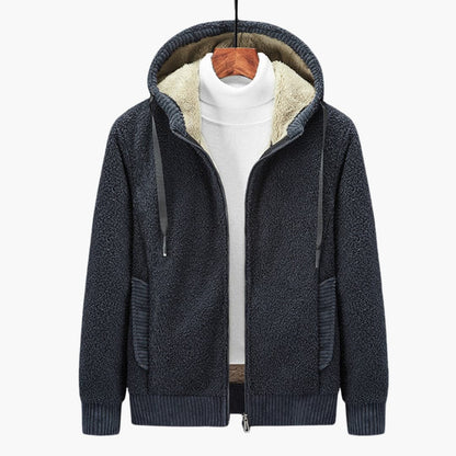 Men's Hoodie with Zipper and Padded Hood for Casual Comfort