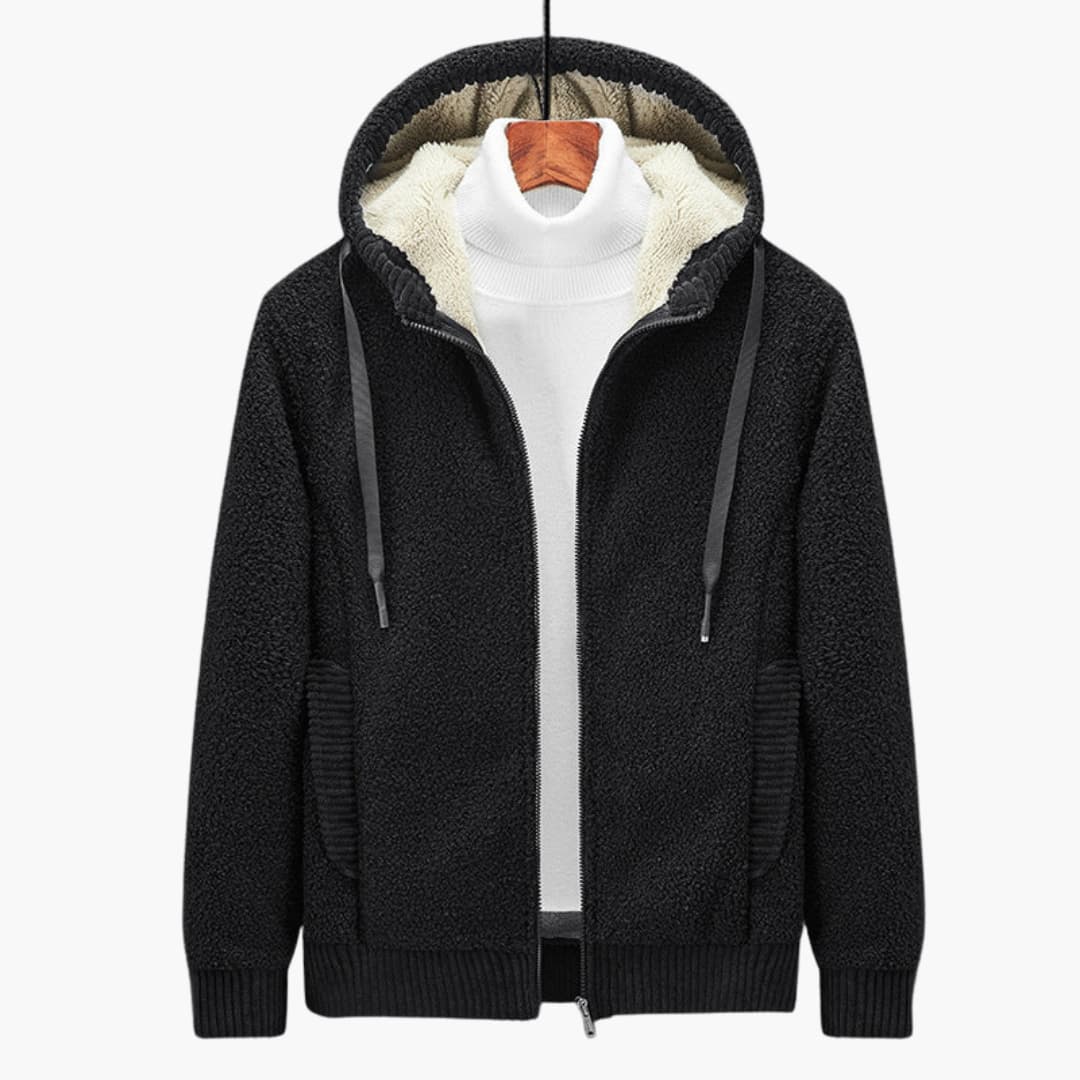 Men's Hoodie with Zipper and Padded Hood for Casual Comfort